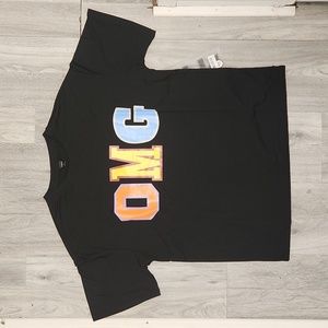 Men's t shirt OMG graphic print size small black